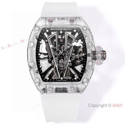 MS Factory Clone Replica Richard Mille Sapphire Glass Case RM 27-03 Tourbillon Watch 